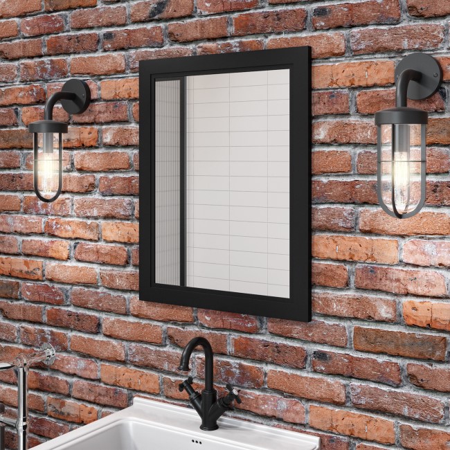 GRADE A1 - Rectangular Black Bathroom Mirror 550 x 700mm - Camden