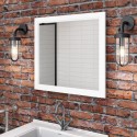 BeBa_25811 Rectangular White Bathroom Mirror 750 x 700mm - Camden