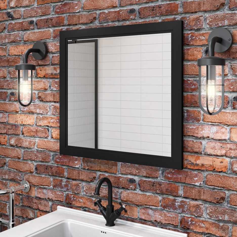 GRADE A2 Camden Matt Black Bathroom Mirror 750 x 700mm Better