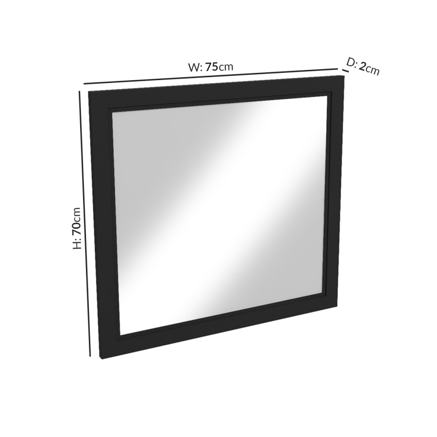 GRADE A2 - Camden Matt Black Bathroom Mirror - 750 x 700mm