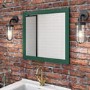 Rectangular Green Bathroom Mirror 750 x 700mm - Camden