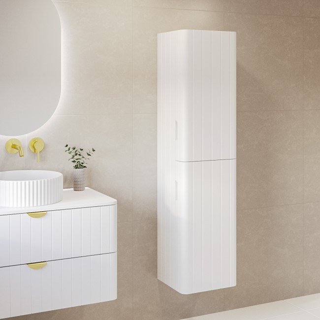 White Wall Mounted Tall Bathroom 350mm Empire Better Bathrooms