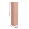 Pink Wall Mounted Tall Bathroom Cabinet 350mm - Empire