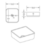 Black Square Countertop Basin and Waste 360mm - Augusta