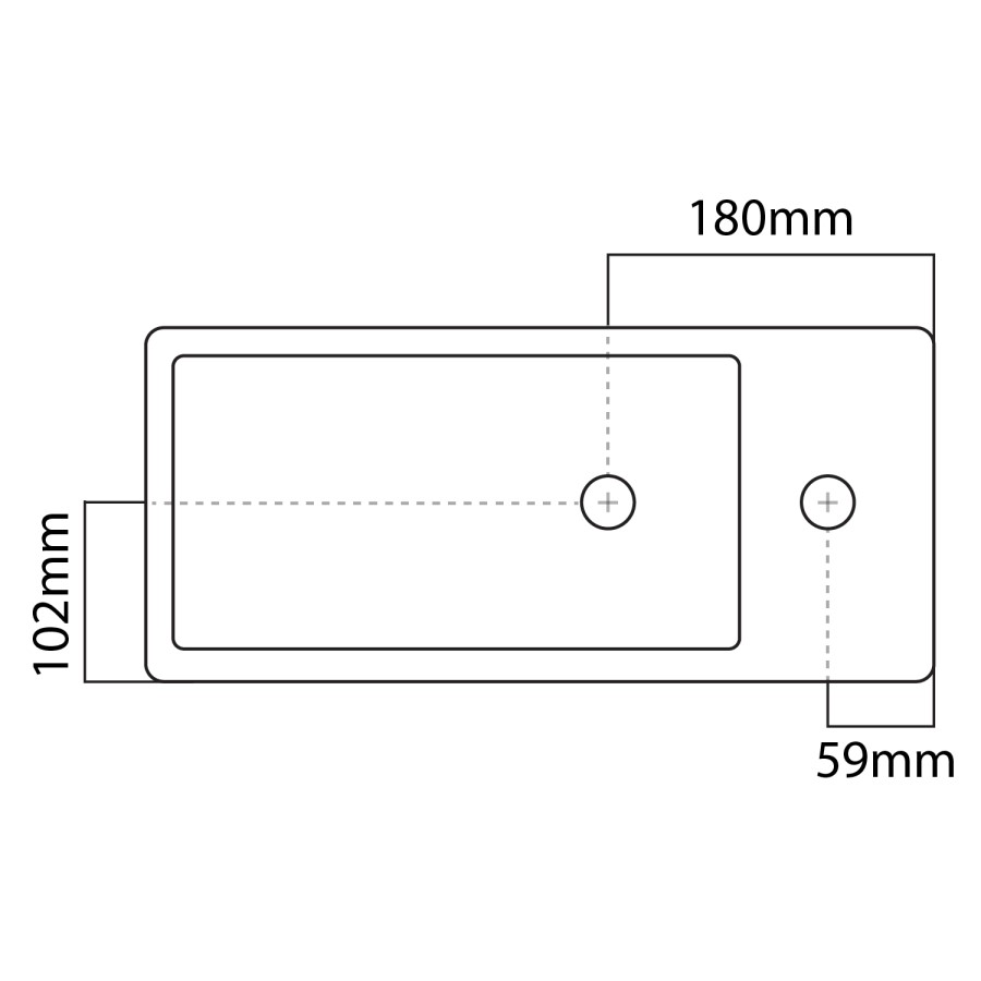Cloakroom Matt Wall Hung Basin Right Hand 405mm - Detroit