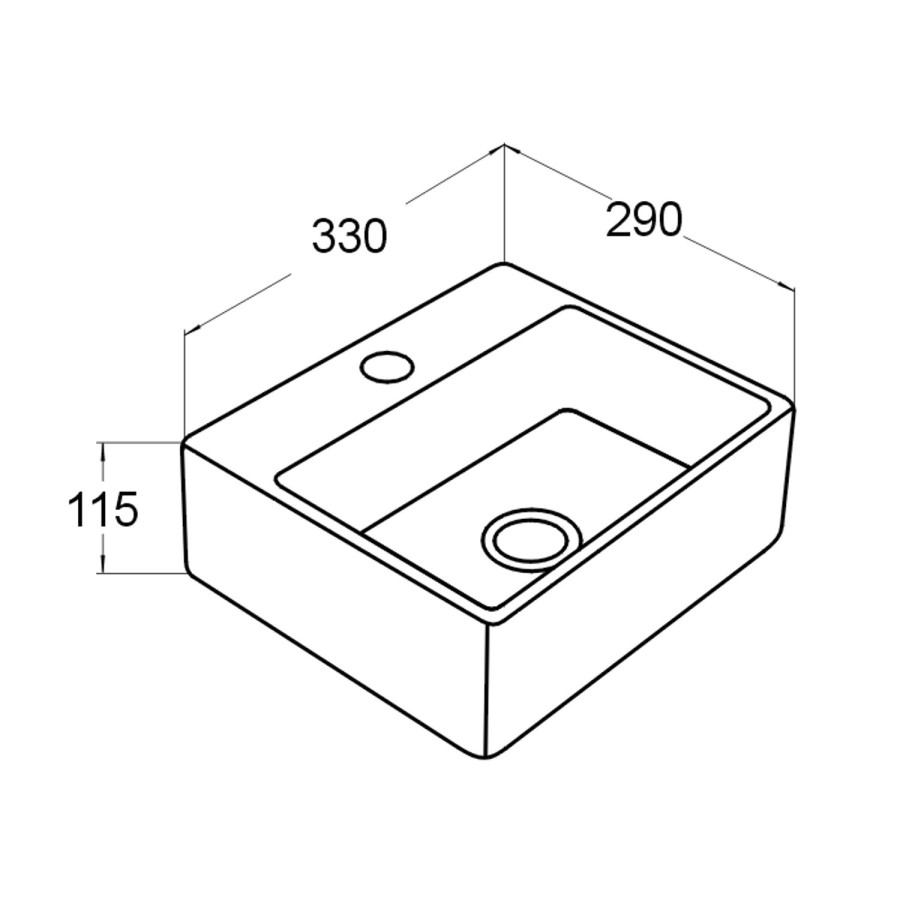 ONLY OPENED - Cloakroom Matt Wall Hung Basin 330mm - Houston