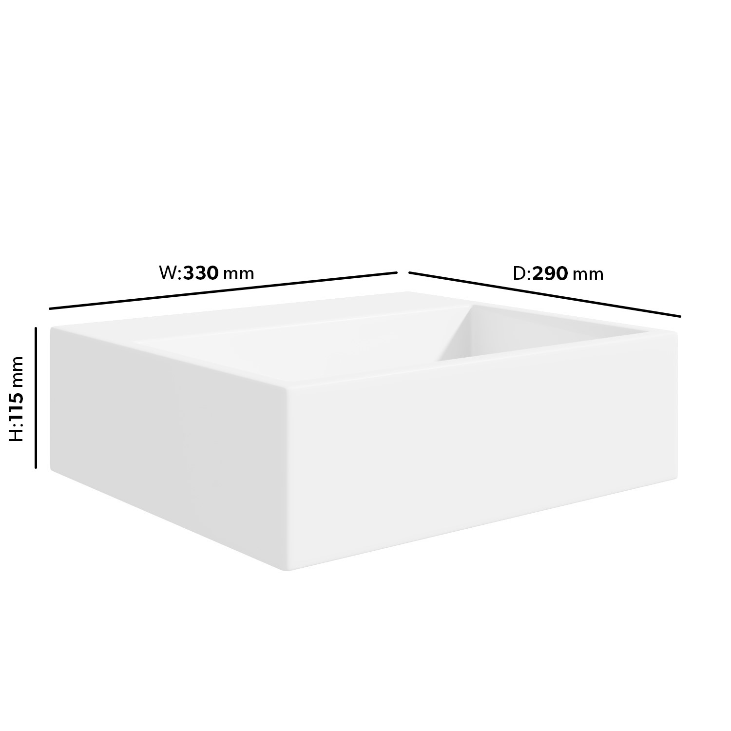 Cloakroom Matt Wall Hung Basin 330mm - Houston - Better Bathrooms