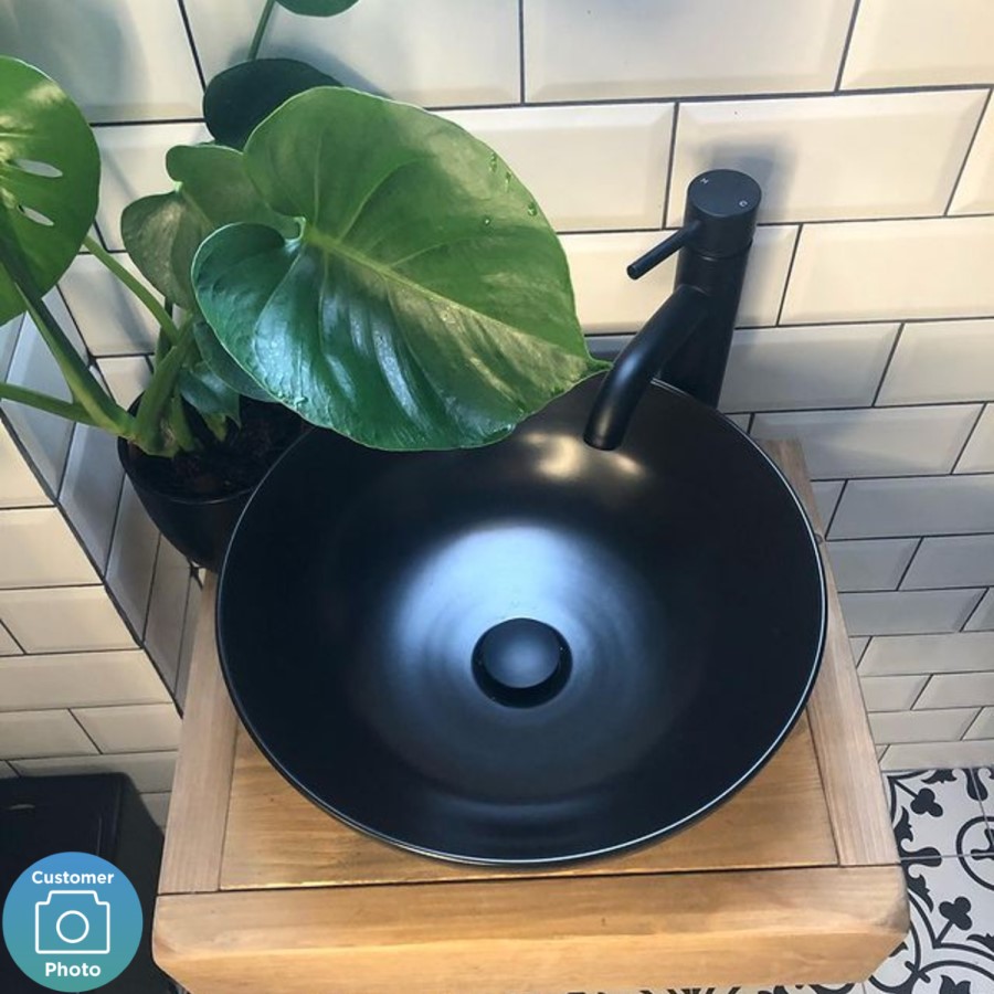 Black Round Countertop Basin 358mm - Verona