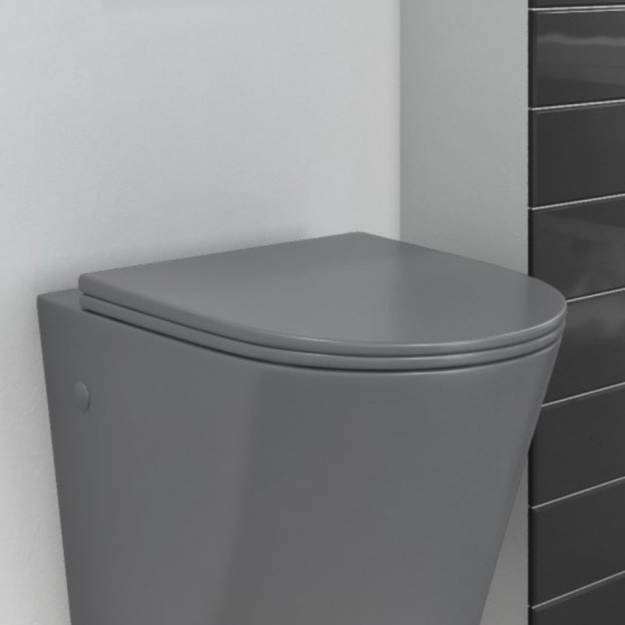 Matt Grey Round Soft Close Toilet Seat with Quick Release - Verona