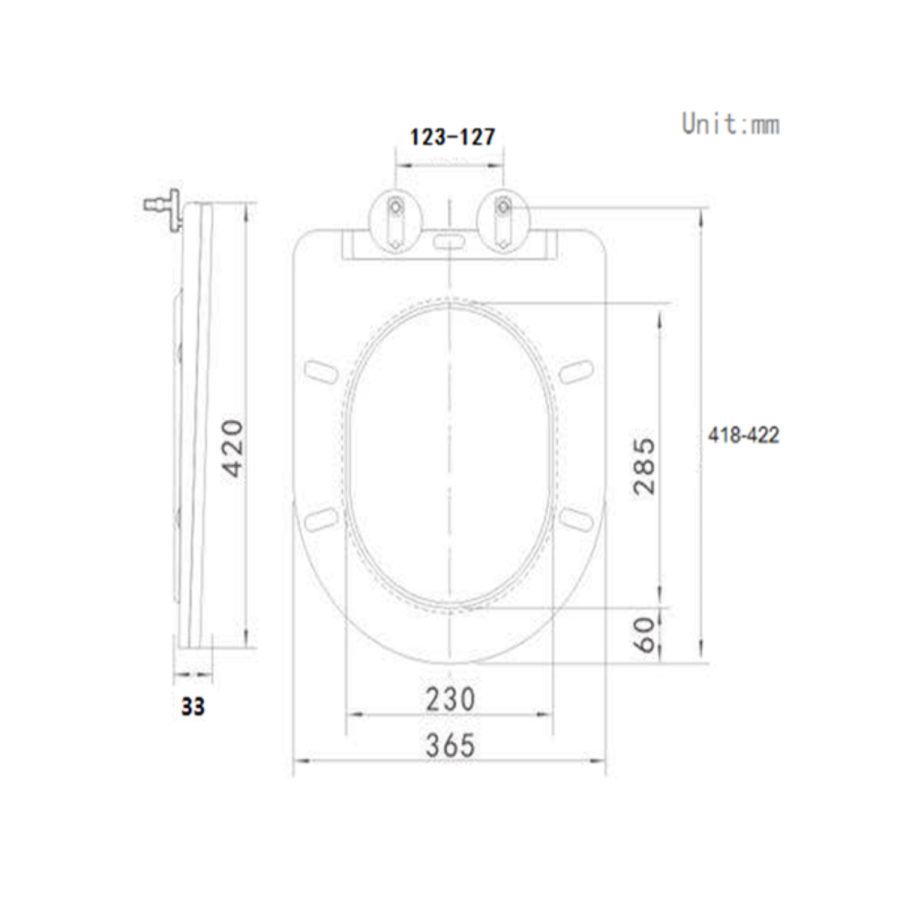 Matt Black Round Soft Close Toilet Seat with Quick Release - Verona