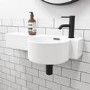 GRADE A2 - Round Wall Hung Cloakroom Basin with Shelf 550mm - Alcor