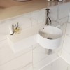 GRADE A2 - Round Wall Hung Cloakroom Basin with Shelf 550mm - Alcor