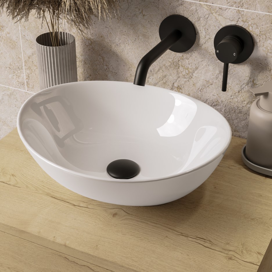 Gloss White Oval 405mm Countertop Basin Shell Better Bathrooms