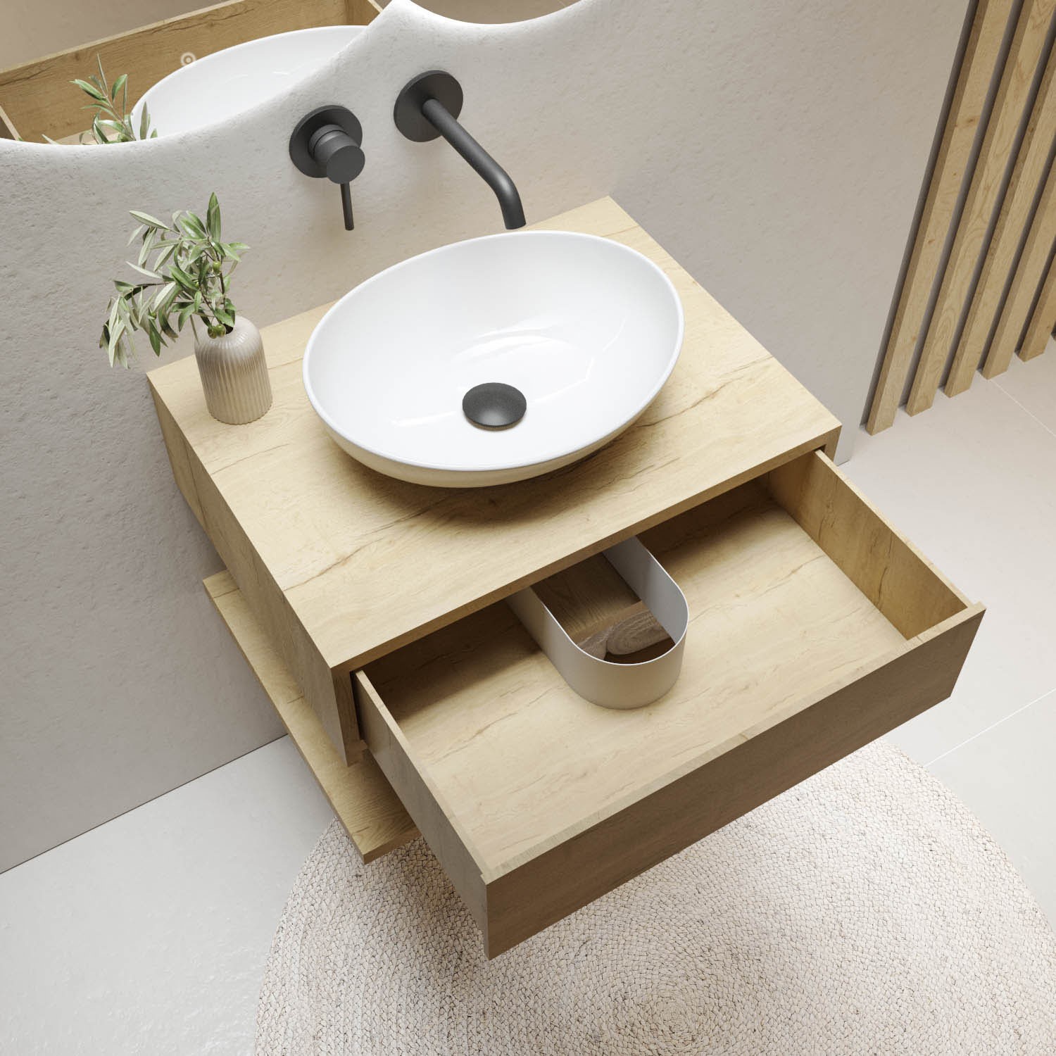 Oval Countertop Basin 405mm - Shell - Better Bathrooms