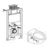 Concealed Cistern 820mm WC Fixing Frame and Flush Plate in Chrome - Zana