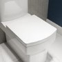 White Square Soft Close Toilet Seat with Quick Release - Ashford