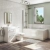 1700mm Straight Bath Suite with Front Panel Toilet &amp; Basin Vanity Combination Unit - Ashford