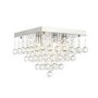 IP44 Chrome Crystal Flush Square Chandelier