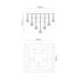 IP44 Chrome Crystal Flush Square Chandelier