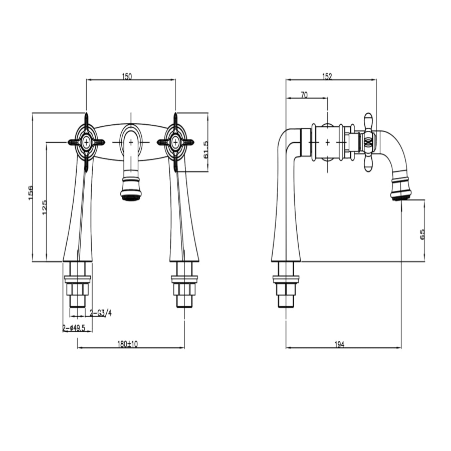 Black Bath Mixer Tap - Camden