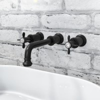 Wall Mounted Black Crosshead Basin Mixer Tap - Camden Wall Mounted Black Crosshead Basin Mixer Tap - Camden