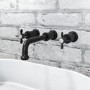 GRADE A1 - Matt Black Wall Mounted Basin Mixer Tap - Camden