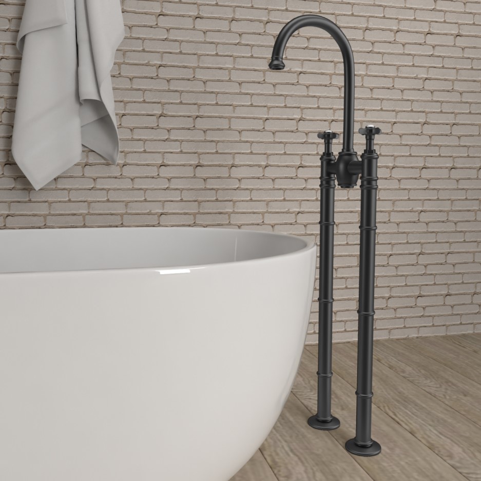 Matt Black Freestanding Bath Tap Camden Better Bathrooms