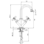 ONLY OPENED - Brass Double Lever Basin Mixer Tap - Camden