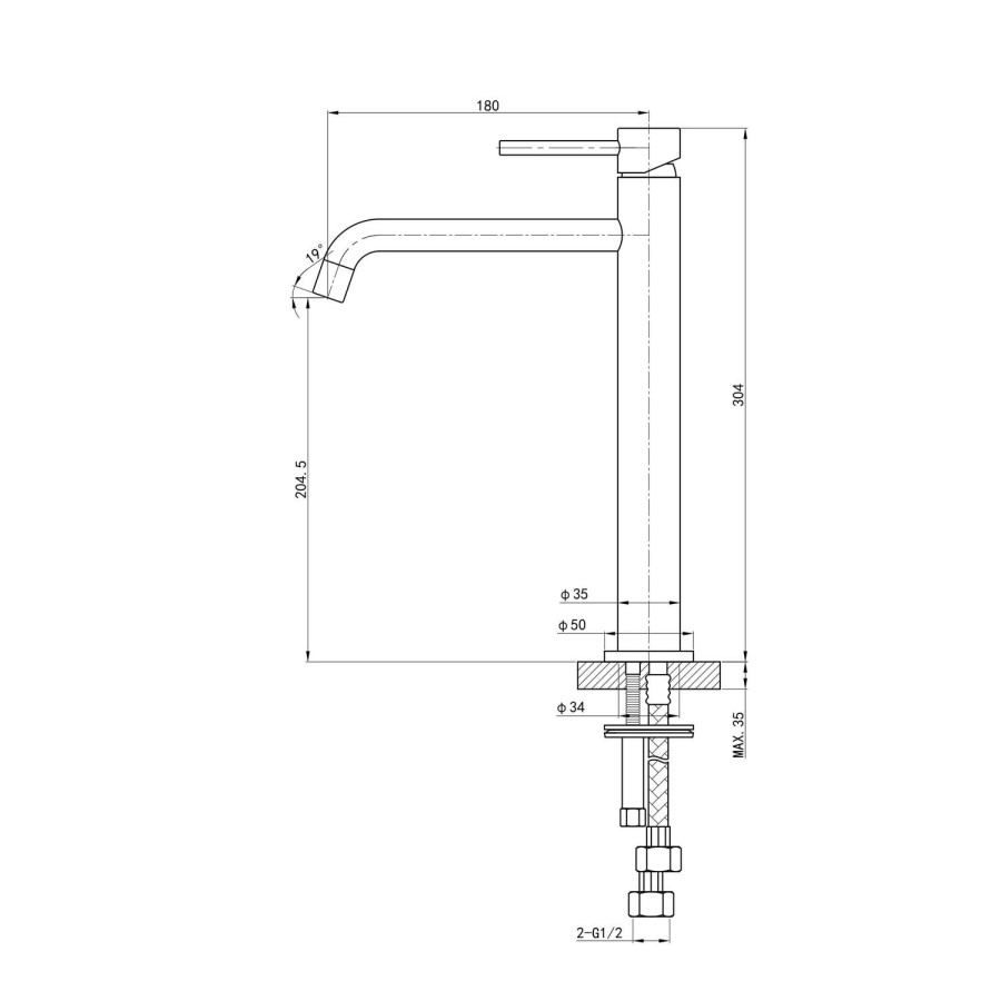 Tall Chrome Mono Basin Mixer Tap - Empire