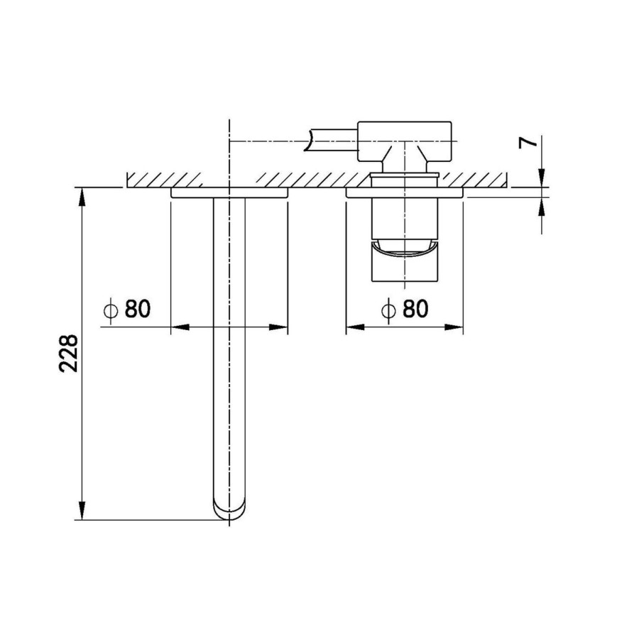 Chrome Wall Mounted Bath Mixer Tap - Empire
