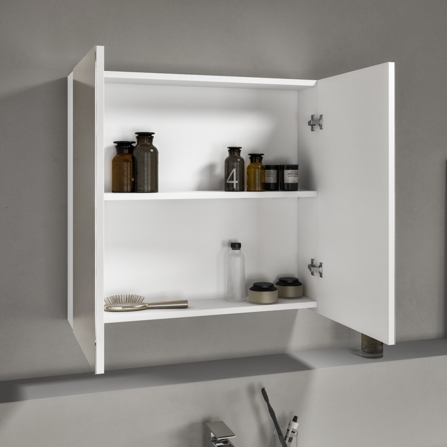 White Gloss Mirrored Double Door Bathroom Wall Cabinet 667 X 600mm Harper Better Bathrooms White Gloss Mirrored Double Door Bathroom Wall Cabinet 667 X 600mm Harper Better Bathrooms
