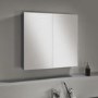 Grey 2 Door Mirrored Bathroom Cabinet 667 x 600mm - Harper