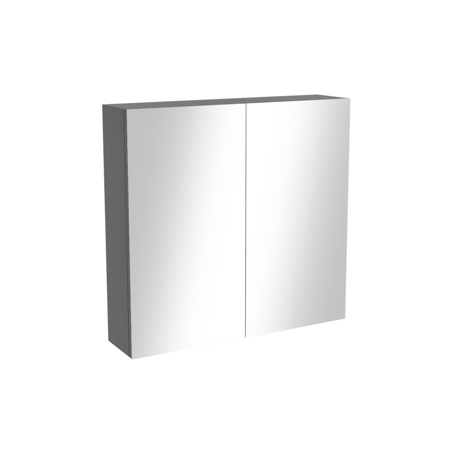 GRADE A1 - Harper 667mm Mirror Cabinet Grey Lacquered