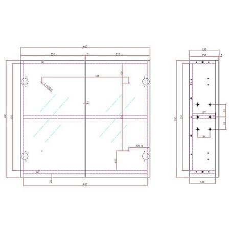 GRADE A1 - Harper 667mm Mirror Cabinet Grey Lacquered