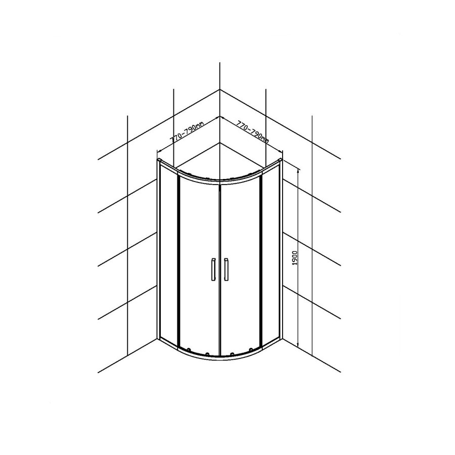 800mm Quadrant Shower Enclosure- Juno