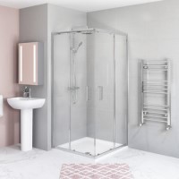 800mm Square Shower Enclosure with Sliding Corner Entry - Juno 800mm Square Shower Enclosure with Sliding Corner Entry - Juno