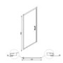 GRADE A1 - Hinged Shower Door 760mm 6mm Glass - Juno Range
