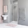 GRADE A1 - Chrome Bi Fold Shower Door 900mm - Juno