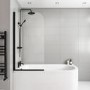 Black Framed Shower Bath Screen 1450mm - Saturn