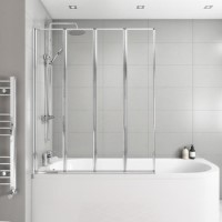 Folding Shower Bath Screen 1450mm - Iris Folding Shower Bath Screen 1450mm - Iris