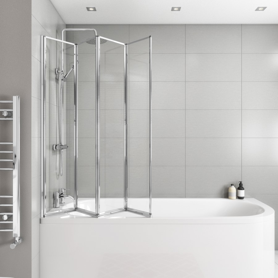 Folding Shower Bath Screen 1450mm - Iris