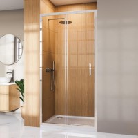 1000mm Chrome Sliding Shower Door 8mm Glass - Pavo 1000mm Chrome Sliding Shower Door 8mm Glass - Pavo