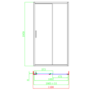 1100mm Sliding Shower Door - Pavo 