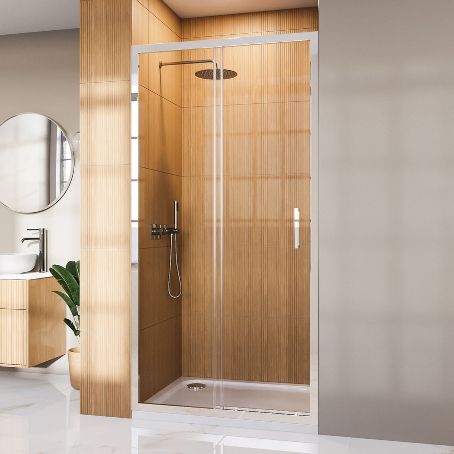 GRADE A1 - Sliding Shower Door 1200 8mm Glass - Pavo