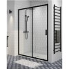 GRADE A1 - Black Sliding Shower Door 1000mm 8mm Glass - Pavo