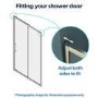 GRADE A2 - Black 1000mm Sliding Shower Door 8mm Glass - Pavo