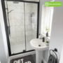 1200mm Black Sliding Door Shower Enclosure 8mm Glass - Pavo