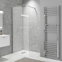 GRADE A1 - Wet Room Shower Screen with Wall Support Bar 1000mm - Corvus