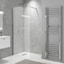 ONLY OPENED - Wetroom Panel 1200mm Chrome 8mm Glass - Corvus Range