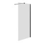 GRADE A1 - Matt Black Wetroom Panel 800 8mm Glass - Corvus Range